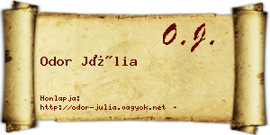 Odor Júlia névjegykártya